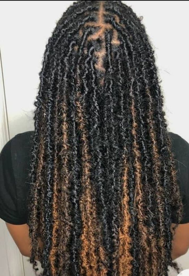 Butterfly locs with ombre color